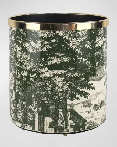 FORNASETTI Paper Basket - Giardino Settecentesco Green Ivory | Thumbnail 3