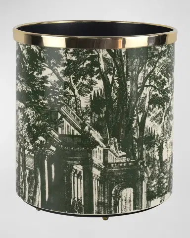 FORNASETTI Paper Basket - Giardino Settecentesco Green Ivory | Thumbnail 4