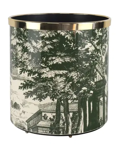 FORNASETTI Paper Basket - Giardino Settecentesco Green Ivory | Thumbnail 1