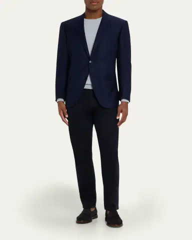Zegna Men's Solid Wool Blazer | Thumbnail 2 Zegna Men's Solid Wool Blazer | Thumbnail 2
