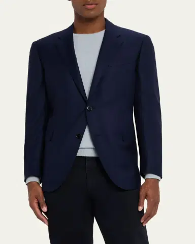 Zegna Men's Solid Wool Blazer | Thumbnail 4 Zegna Men's Solid Wool Blazer | Thumbnail 4