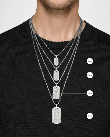 David Yurman Men 's Sculpted Cable Tag Pendant in Silver | Thumbnail 4