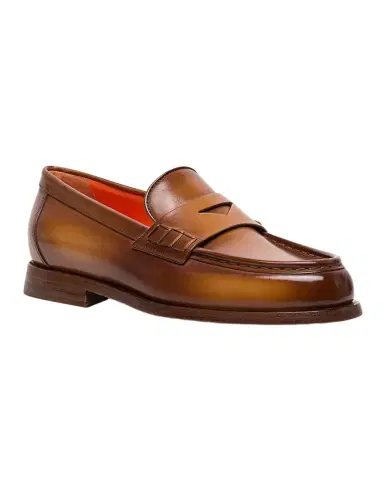 Santoni Airglow Classic Leather Penny Loafers | Thumbnail 1