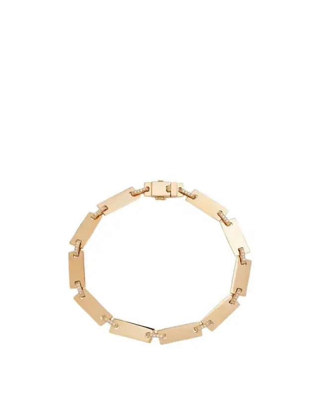 14K Gold Flawless Tag Link Bracelet