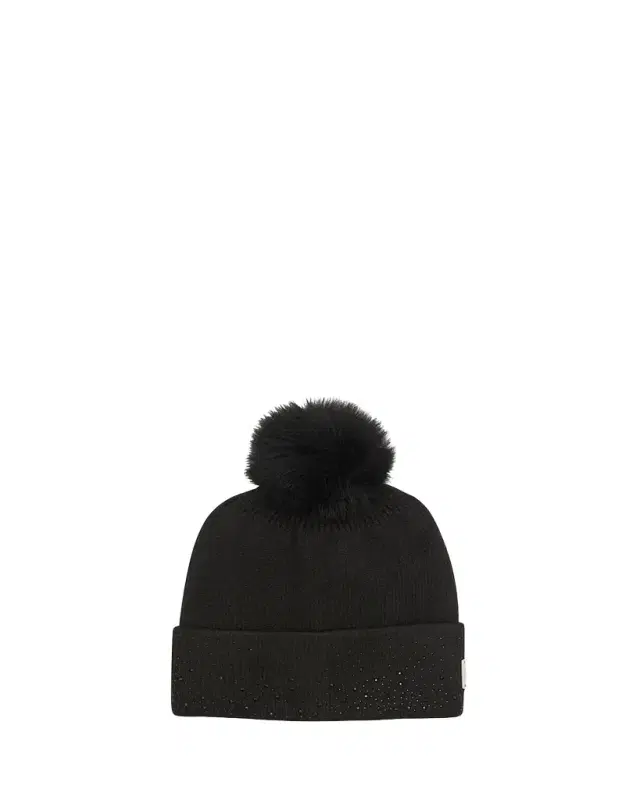 Gorski Embellished Toscana Lamb Pom Knit Beanie