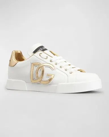 Dolce & Gabbana Bicolor Low-Top Leather Sneakers | Thumbnail 3 Dolce & Gabbana Bicolor Low-Top Leather Sneakers | Thumbnail 3
