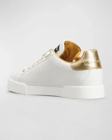 Dolce & Gabbana Bicolor Low-Top Leather Sneakers | Thumbnail 4 Dolce & Gabbana Bicolor Low-Top Leather Sneakers | Thumbnail 4
