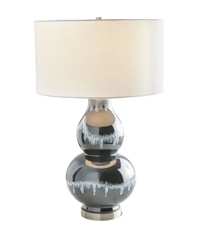 John-Richard Collection Navy Blue Rain Ceramic Table Lamp