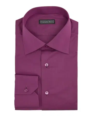 Stefano Ricci Men's Solid Barrel-Cuff Dress Shirt | Thumbnail 2