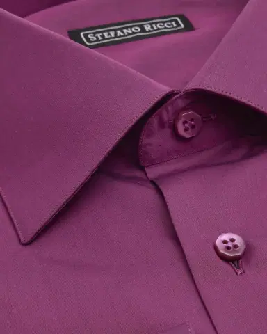 Stefano Ricci Men's Solid Barrel-Cuff Dress Shirt | Thumbnail 1