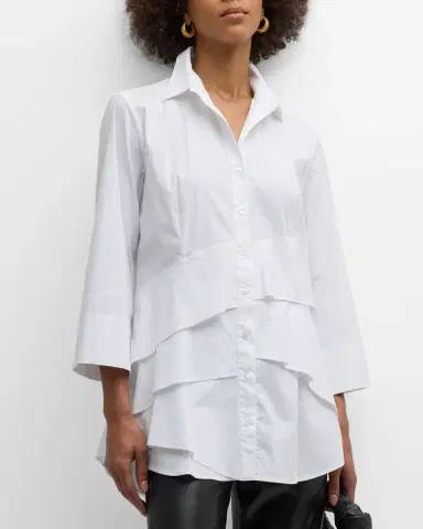 Finley Jenna Button-Down Ruffle Poplin Top | Thumbnail 3 Finley Jenna Button-Down Ruffle Poplin Top | Thumbnail 3