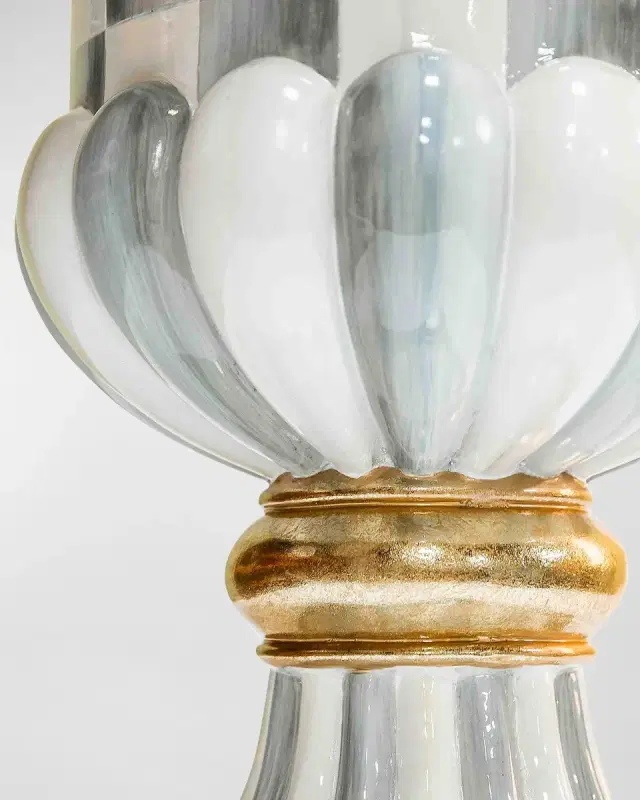 Sterling Check Pedestal Urn