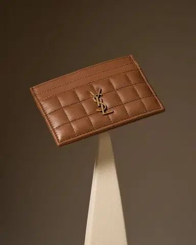 Saint Laurent Cassandre YSL Card Case in Quilted Smooth Leather | Thumbnail 4