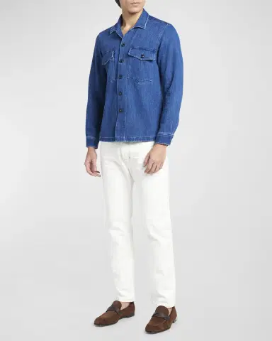 Tom Ford Men's Denim Overshirt | Thumbnail 2 Tom Ford Men's Denim Overshirt | Thumbnail 2