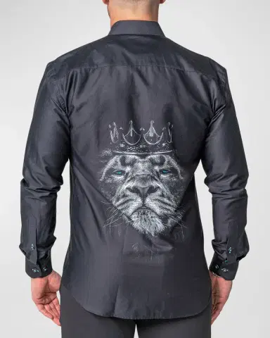 Maceoo Men's Fibonacci Lion Crown Sport Shirt | Thumbnail 2 Maceoo Men's Fibonacci Lion Crown Sport Shirt | Thumbnail 2