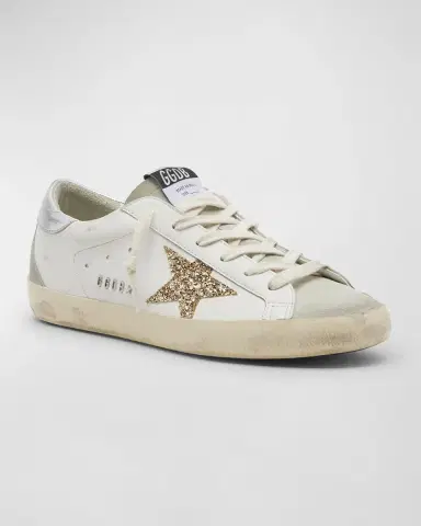 Golden Goose Super-Star Leather Glitter Low-Top Sneakers | Thumbnail 3 Golden Goose Super-Star Leather Glitter Low-Top Sneakers | Thumbnail 3