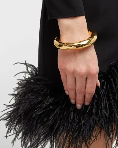 NEST Jewelry Hammered Gold Chunky Stacking Bangle | Thumbnail 1