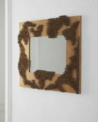 Neiman Marcus Textured Rectangular Accent Mirror | Thumbnail 1 Neiman Marcus Textured Rectangular Accent Mirror | Thumbnail 1