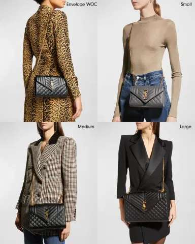 Saint Laurent Envelope Triquilt Small YSL Crossbody Bag in Grained Leather | Thumbnail 7 Saint Laurent Envelope Triquilt Small YSL Crossbody Bag in Grained Leather | Thumbnail 7