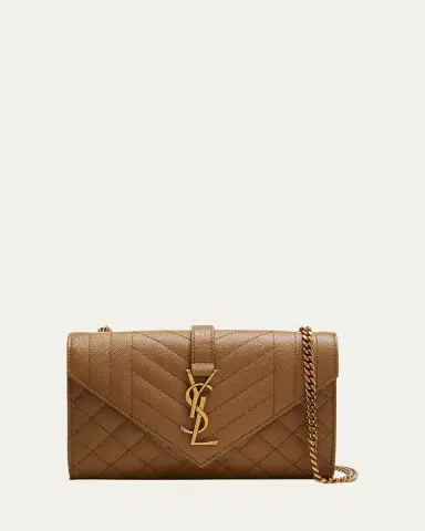 Saint Laurent Envelope Triquilt Small YSL Crossbody Bag in Grained Leather | Thumbnail 8 Saint Laurent Envelope Triquilt Small YSL Crossbody Bag in Grained Leather | Thumbnail 8