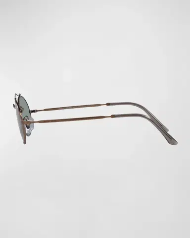 Giorgio Armani Oval Mixed-Media Aviator Sunglasses | Thumbnail 2 Giorgio Armani Oval Mixed-Media Aviator Sunglasses | Thumbnail 2