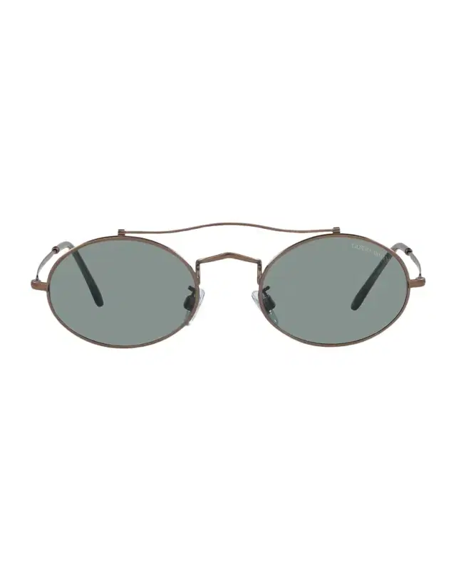 Oval Mixed-Media Aviator Sunglasses