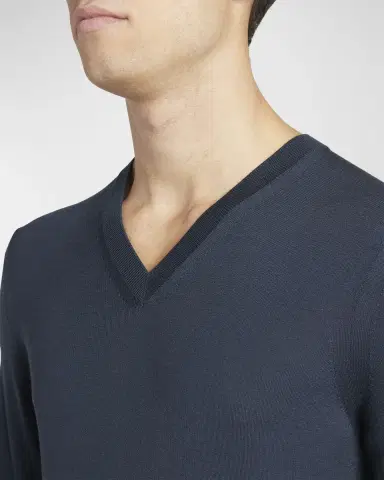Tom Ford Men's Merino Wool V-Neck Sweater | Thumbnail 3
