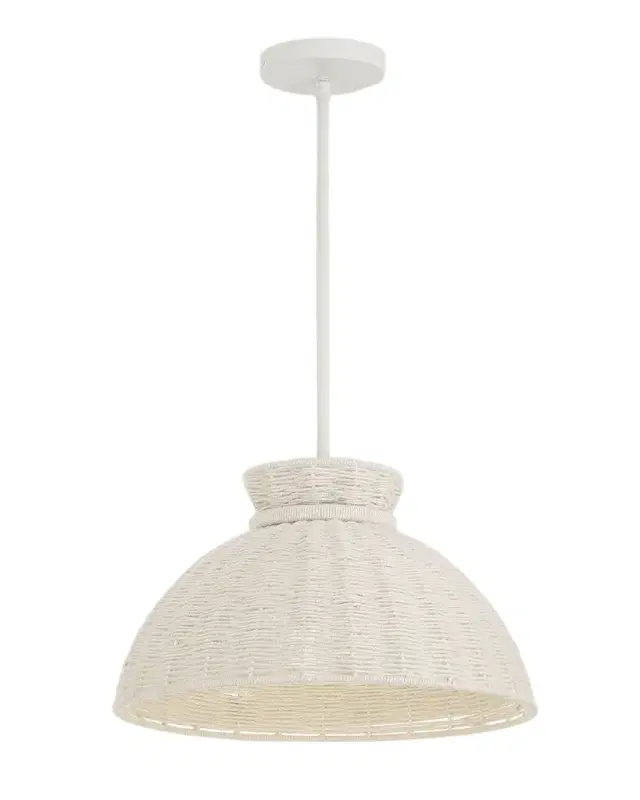 Crystorama Reese 1-Light Matte White Pendant, 16"