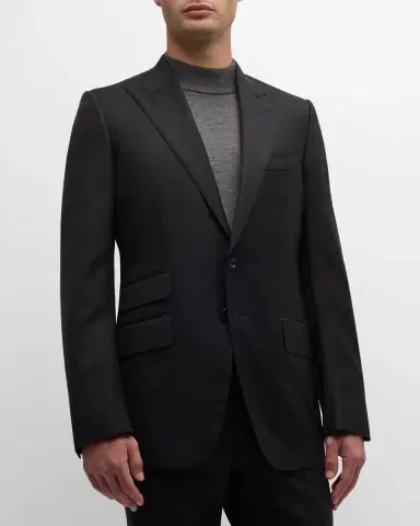TOM FORD Men's Wool-Silk Master Twill Suit | Thumbnail 3