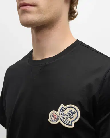 Moncler Men's Double Logo-Patch T-Shirt | Thumbnail 6