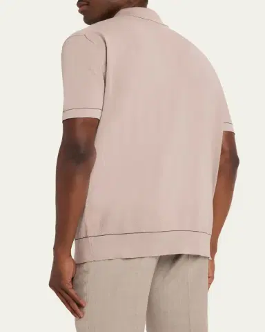 Brioni Men's Sea Island Polo Shirt | Thumbnail 7