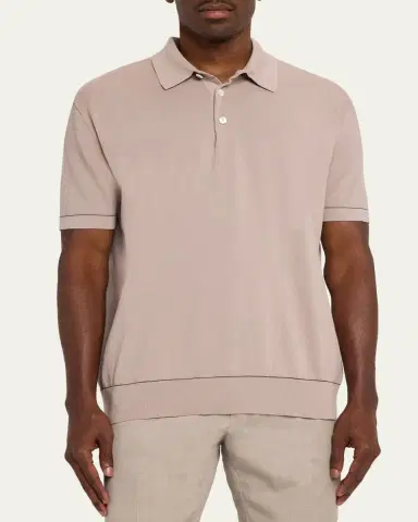 Brioni Men's Sea Island Polo Shirt | Thumbnail 8