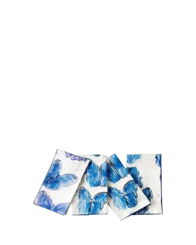 Blue Butterflies Cotton Dinner Napkin - 20"