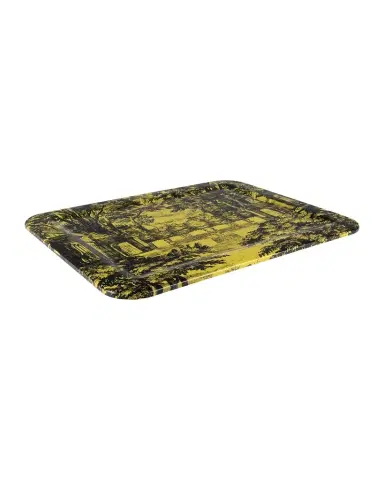 Fornasetti Tray 48X60cm - Giardino Settecentesco Black Yellow | Thumbnail 1