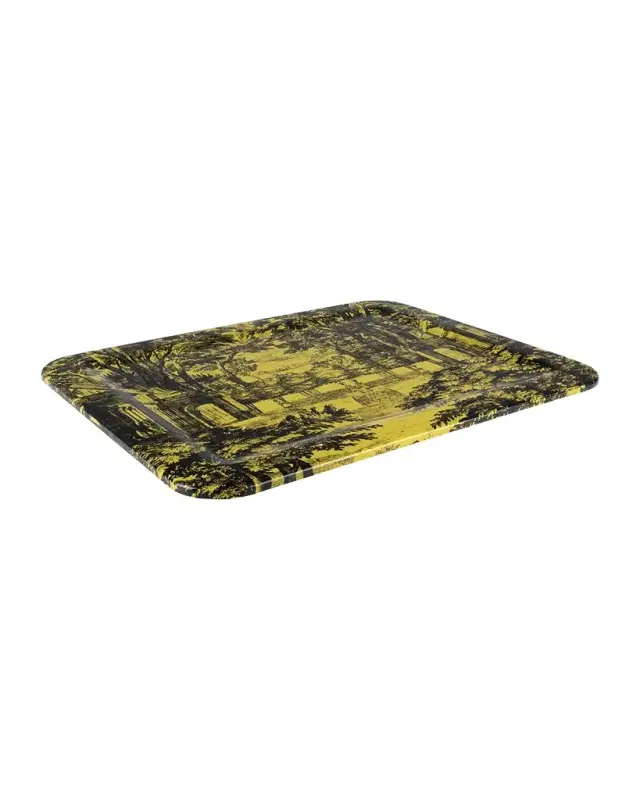 Fornasetti Tray 48X60cm - Giardino Settecentesco Black Yellow