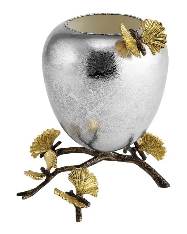 Butterfly Ginkgo Rose Vase