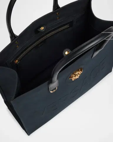 Versace La Medusa Logo Canvas Tote Bag | Thumbnail 3 Versace La Medusa Logo Canvas Tote Bag | Thumbnail 3