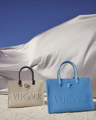Versace La Medusa Logo Canvas Tote Bag | Thumbnail 4 Versace La Medusa Logo Canvas Tote Bag | Thumbnail 4