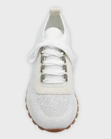 Brunello Cucinelli Knit Suede Trainer Sneakers | Thumbnail 3