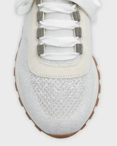Brunello Cucinelli Knit Suede Trainer Sneakers | Thumbnail 4