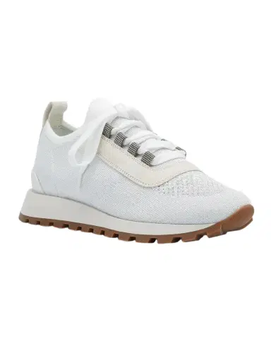 Brunello Cucinelli Knit Suede Trainer Sneakers | Thumbnail 1