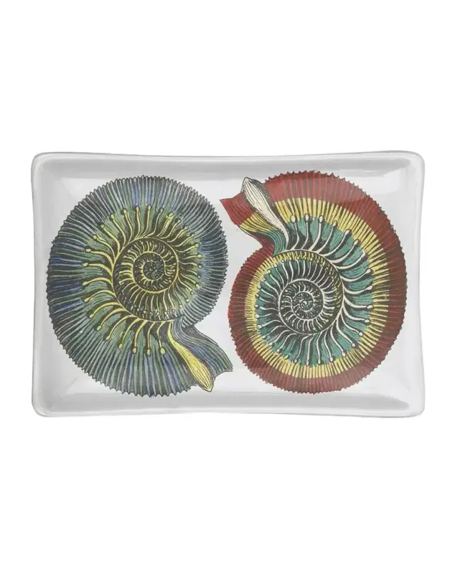 Rectangular Ashtray - Conchiglie Black Color White