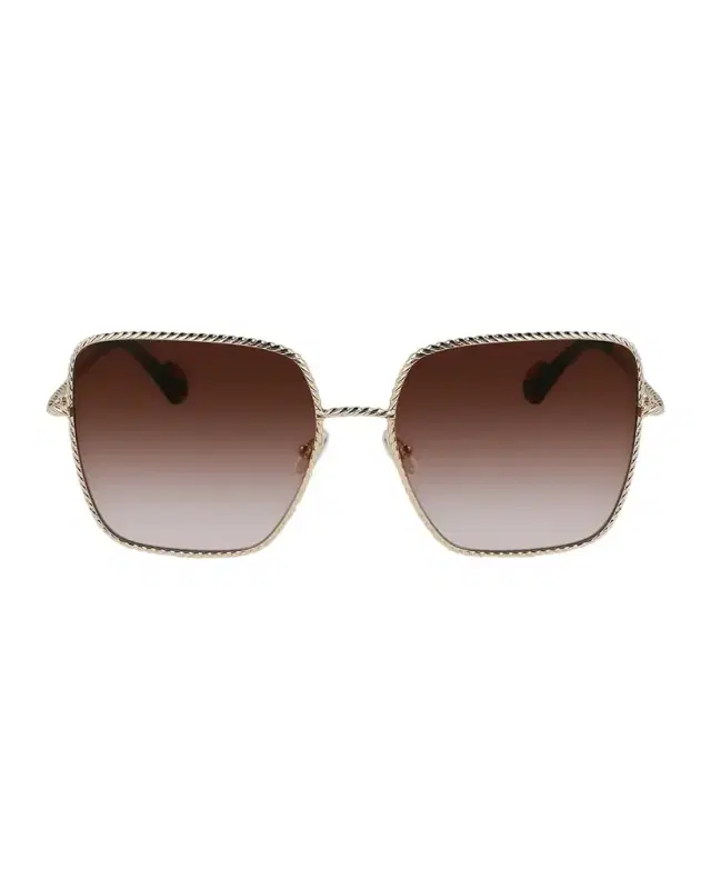 Babe Oversized Square Twisted Metal Sunglasses