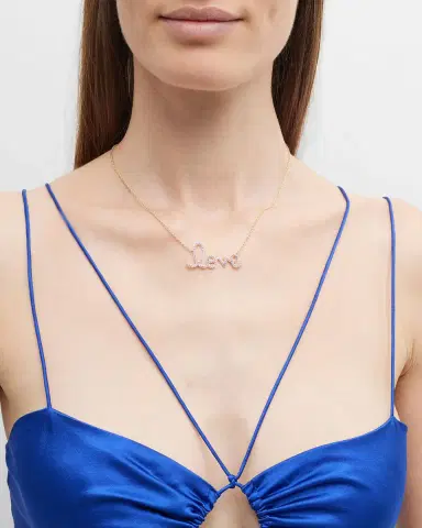 Sydney Evan Amethyst Pave Big Love Necklace | Thumbnail 2