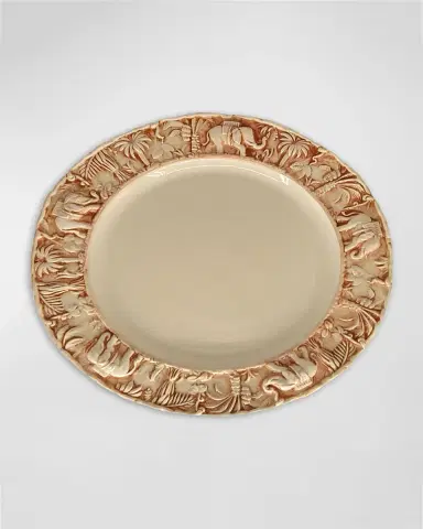 Les Ottomans La Menagerie Ottomane Handpainted Salad Plate - Pink, Set of 4 | Thumbnail 2