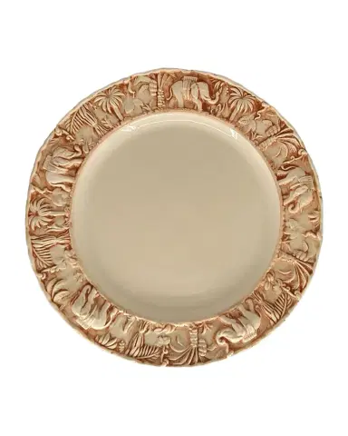 Les Ottomans La Menagerie Ottomane Handpainted Salad Plate - Pink, Set of 4 | Thumbnail 1