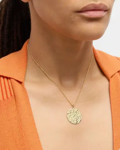 Jennifer Meyer Hammered Disc Pendant Necklace | Thumbnail 2