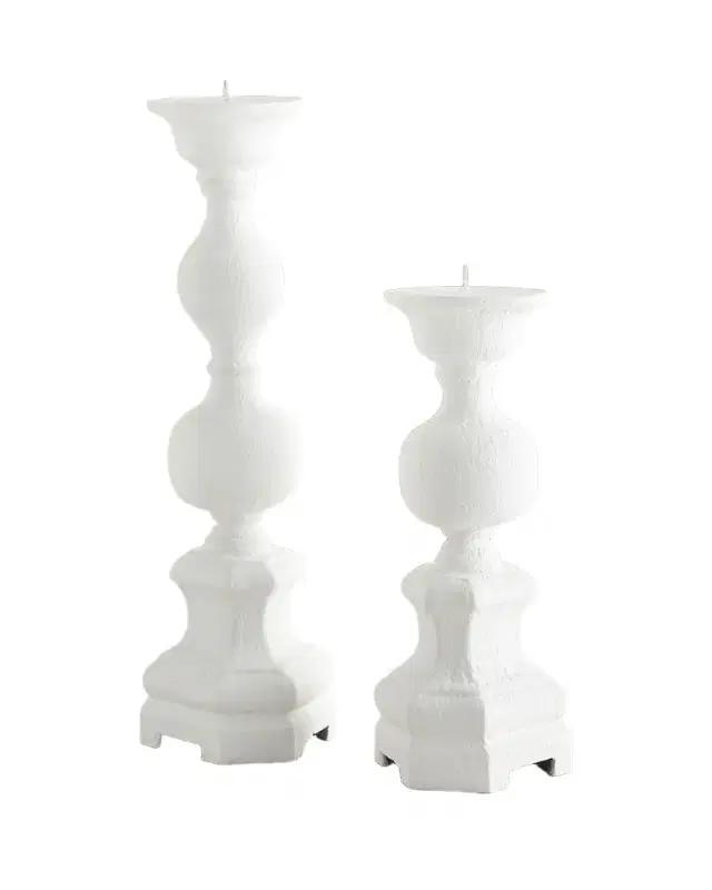 Harper White Gesso Candleholders