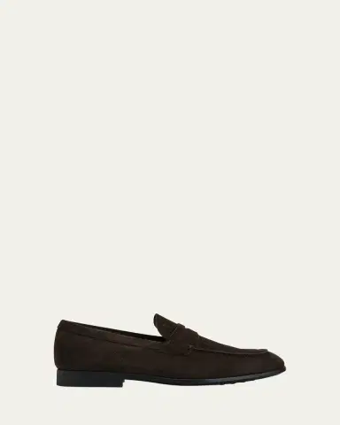Tod's Men's Moccasino Suede Penny Loafers | Thumbnail 5