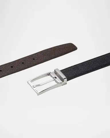 Ferragamo Men's Double Adjustable Leather Belt | Thumbnail 3 Ferragamo Men's Double Adjustable Leather Belt | Thumbnail 3
